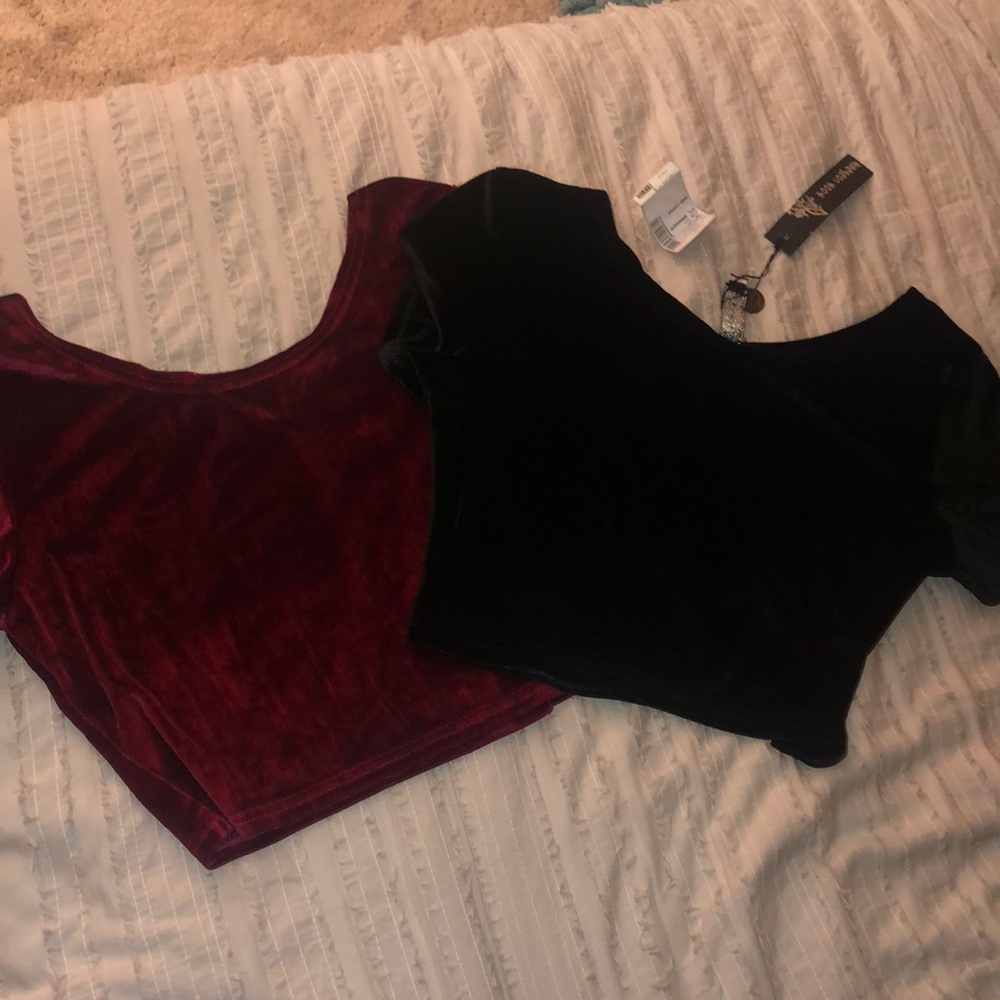 Velvet Crop Tops